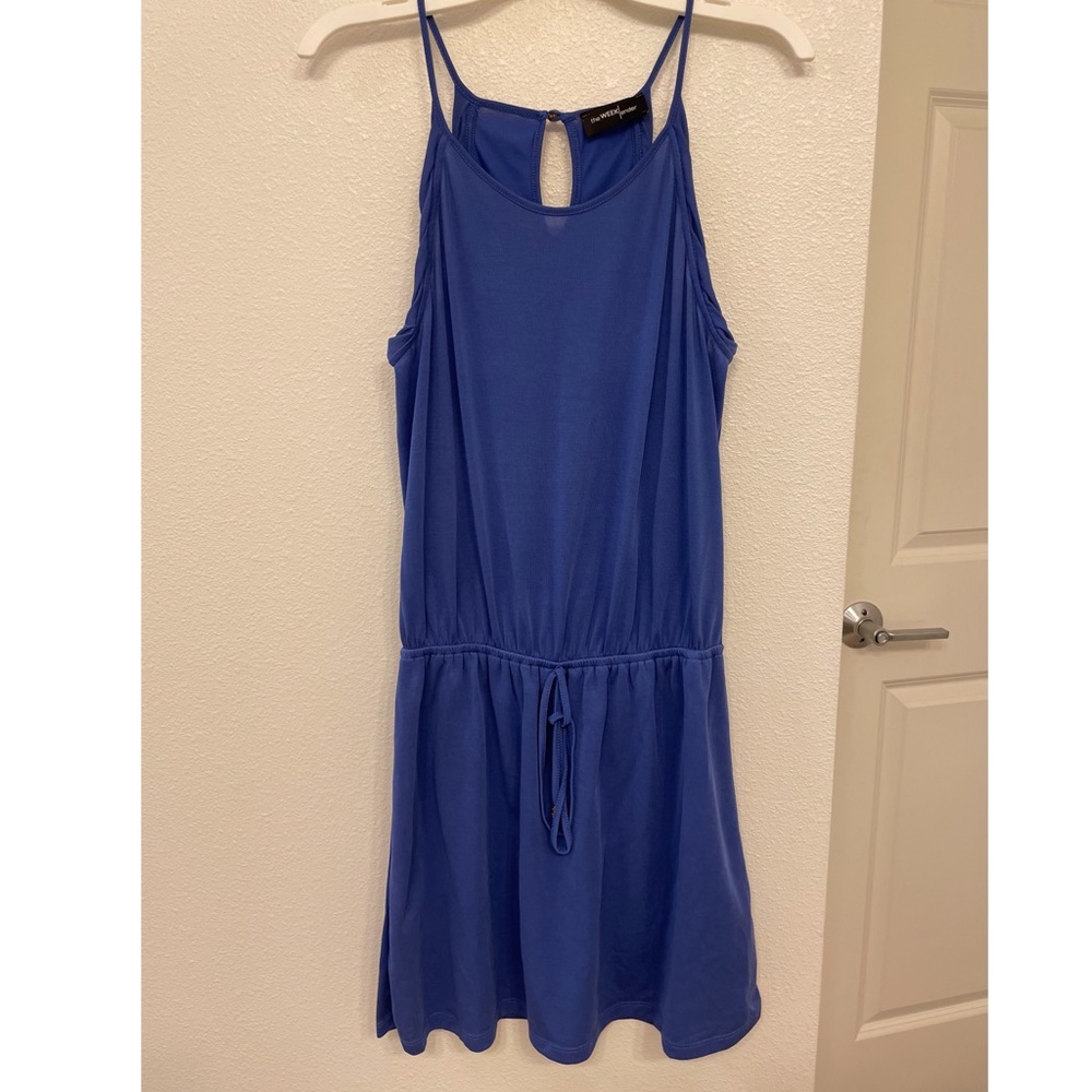 Blue Dress with waist tie, flowy and super comfortable!